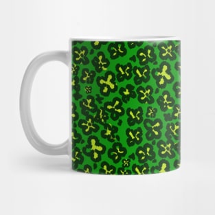 Kelly Green Shamrock Shaped Leopard Print for Saint Patrick's Day Mug